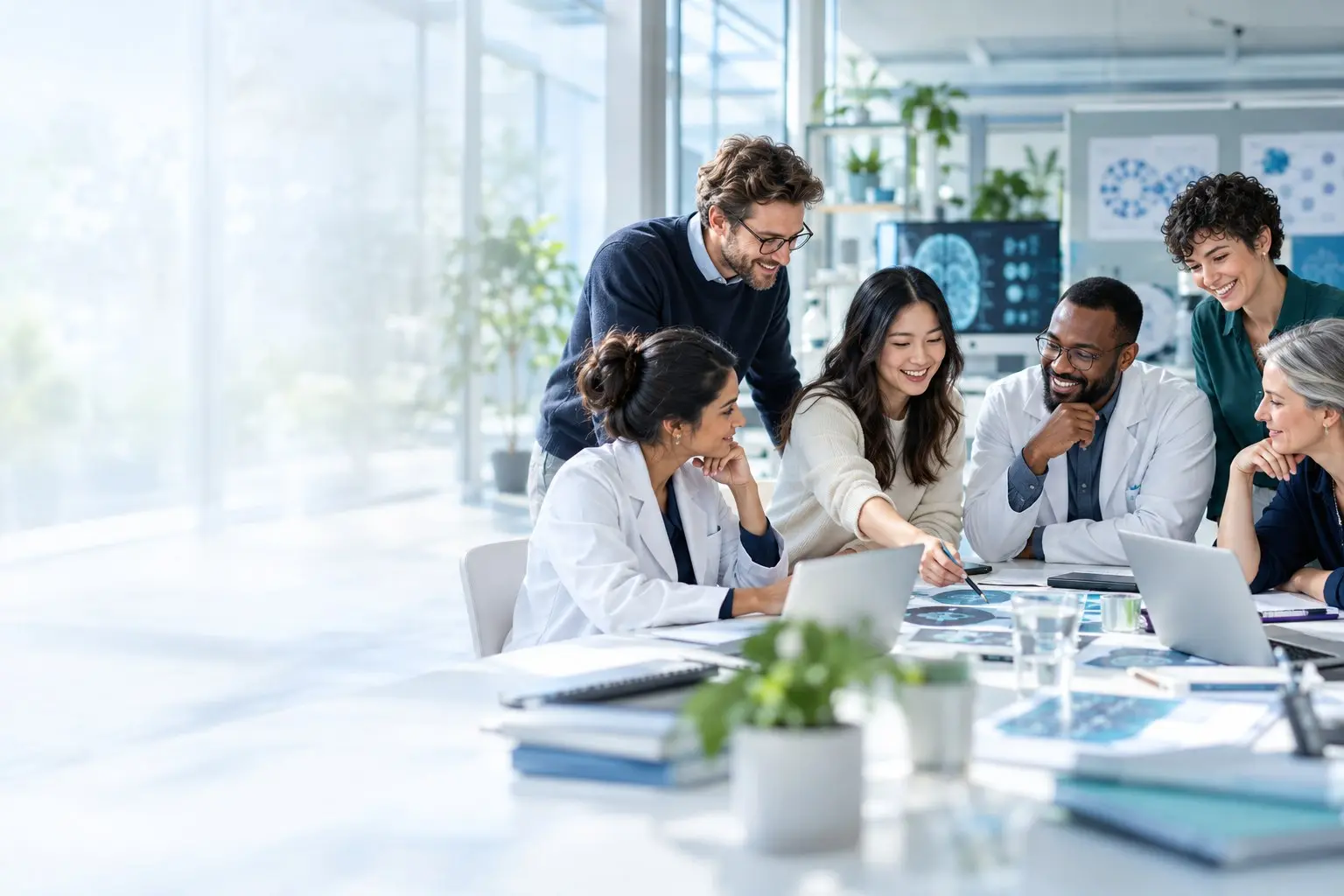 Young professionals collaborating in an office