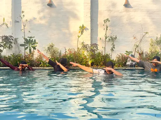 Pool time at the offsite
